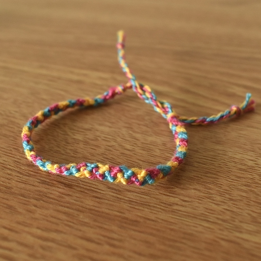 Handmade Woven Rope Bracelet OS Pink Yellow Blue Women Summer Friendship Anklet